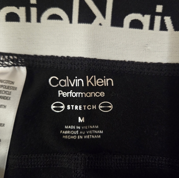 Calvin Klein Performance Women's Stretch Leggings Size Medium Black Cropped - Picture 3 of 3